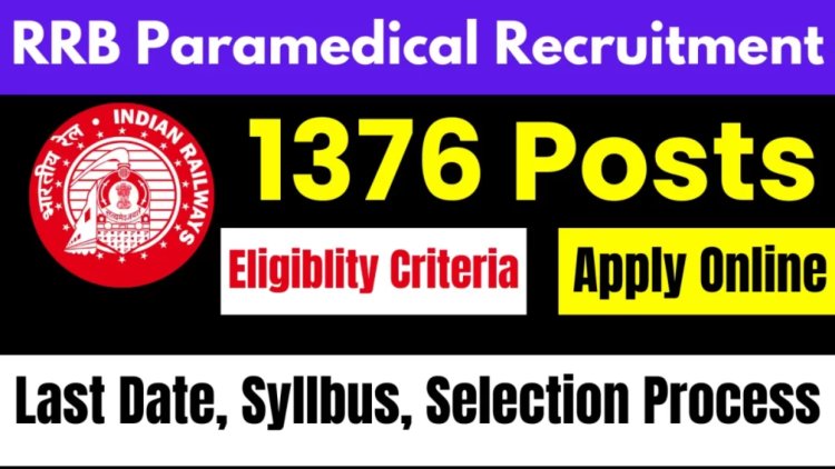 RRB Para Medical Recruitment 2024: Apply for 1376 Nursing Superintendent & other posts