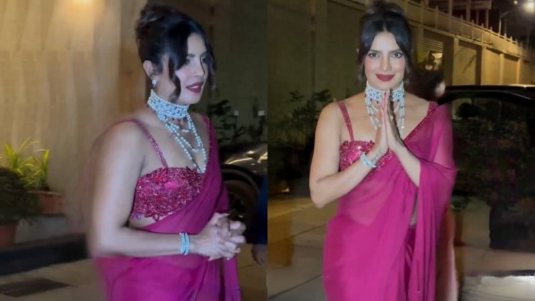 Priyanka Chopra attends brother's pre-wedding in a gorgeous saree; her sweet gesture towards paparazzi wins hearts